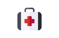 Digital drawing of a first aid suitcase