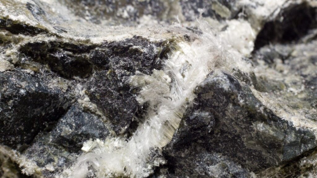 close up of asbestos